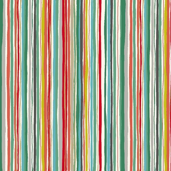 Makower - X-MAs - Wavy Stripe - multi