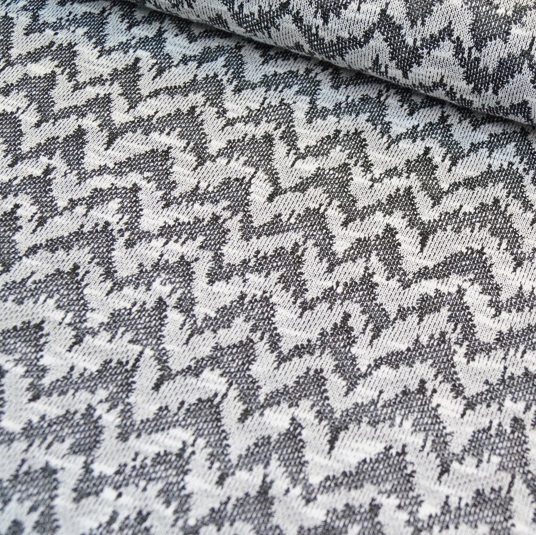 Jacquard Jersey / Strick schwarz-weiß