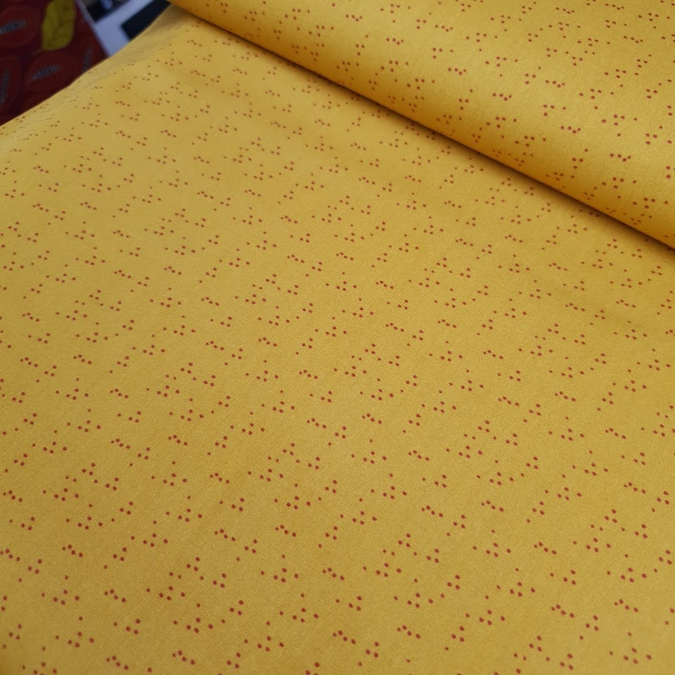 Reststück 1,30mx1,50m - Baumwollstoff Mini Sprinkle - gelb - Stenzo