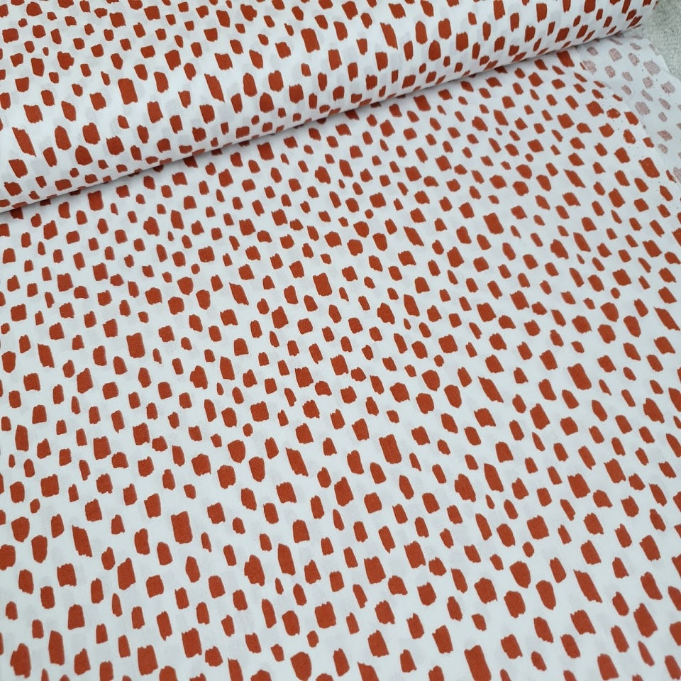 Baumwollstoff - Flecks - terracotta