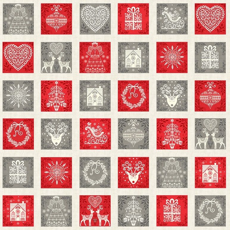 Makower - Scandi - Squares - Weihnachtsquadrate