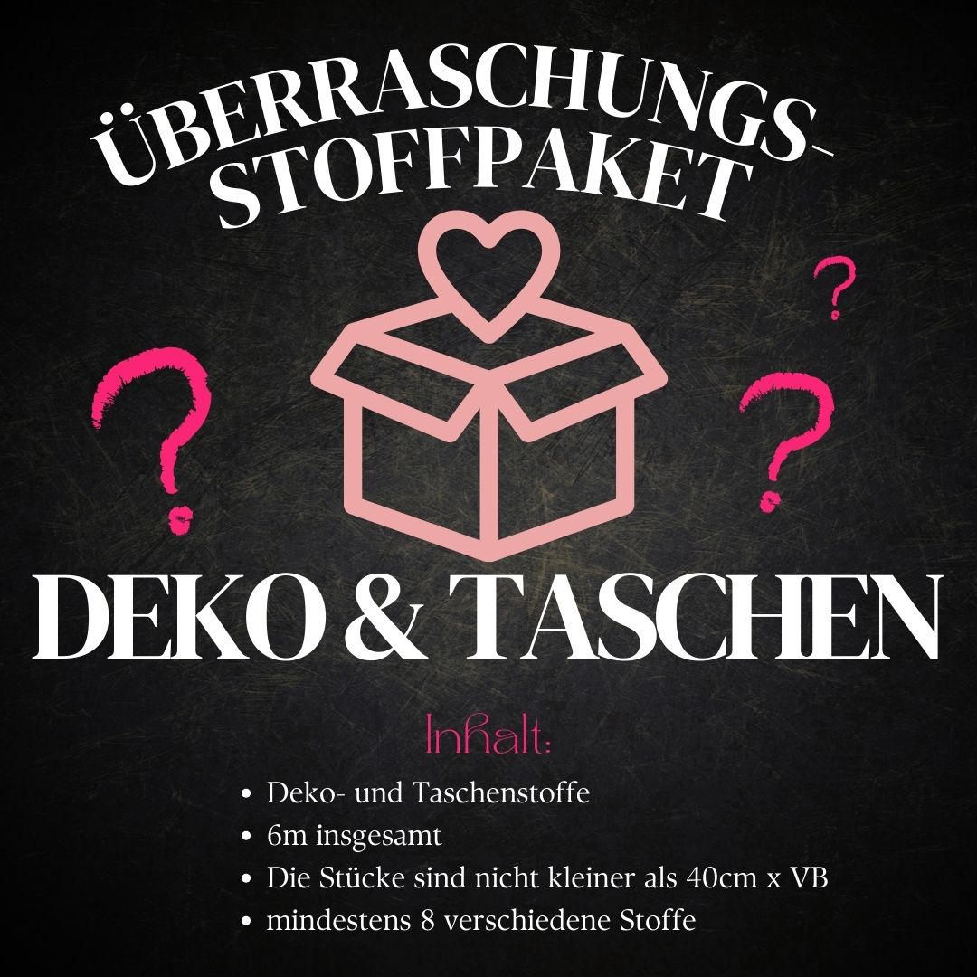 Überraschungs-Stoffpaket Deko und Taschen