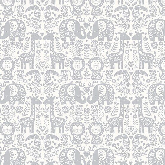Makower - Baby Safari - Pairs - grey