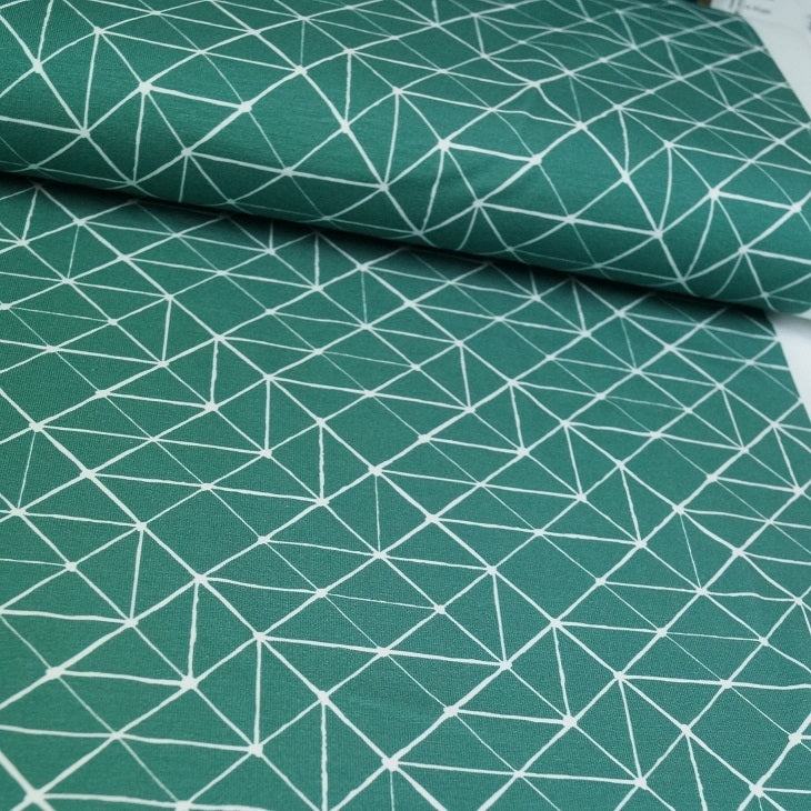 Swafing - Baumwolljersey Geometrie - darkmint