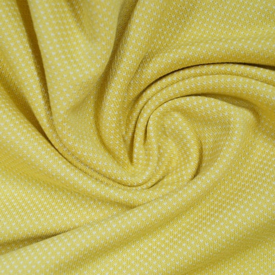 B-Ware Stück 1,12mx1,60m - Jacquard-Jersey mit Minipünktchen - gelb