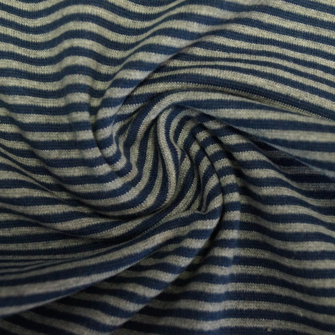 Ringelbündchen jeansblau-graumelange