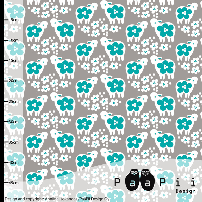 Paapi Design - Jersey mit Schäfchen türkis