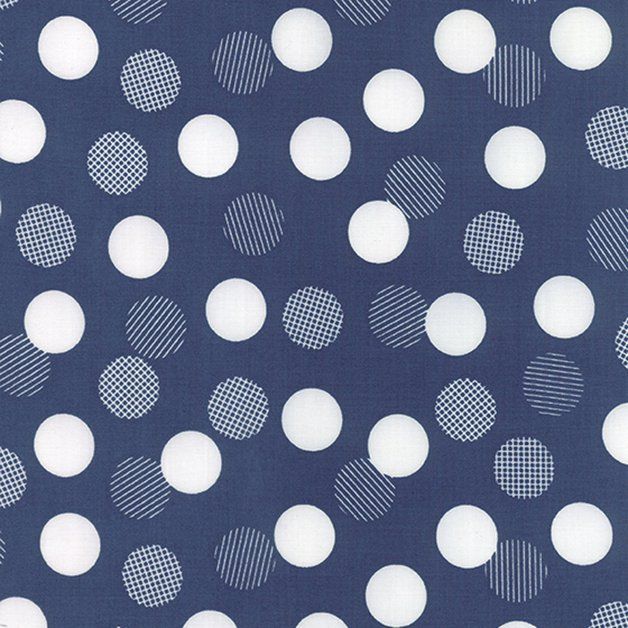 Moda Fabrics - Color Theory, Dots auf blau