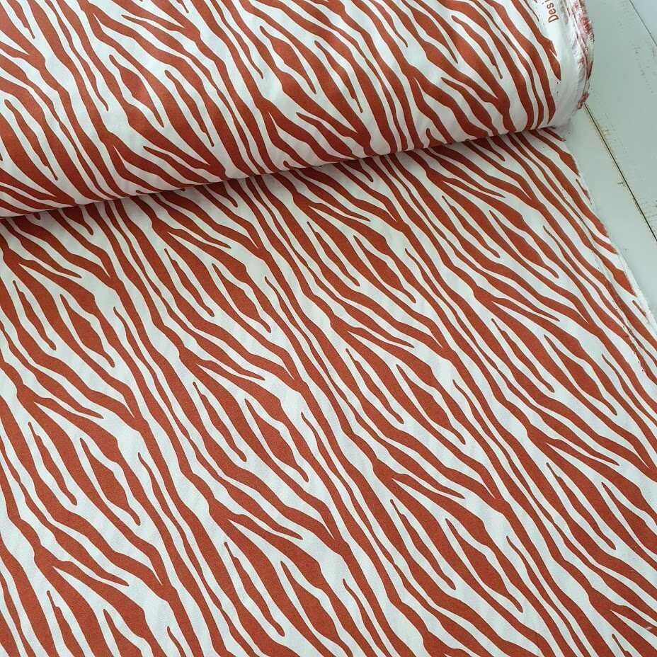 Stenzo - Baumwollstoff Zebra - terracotta