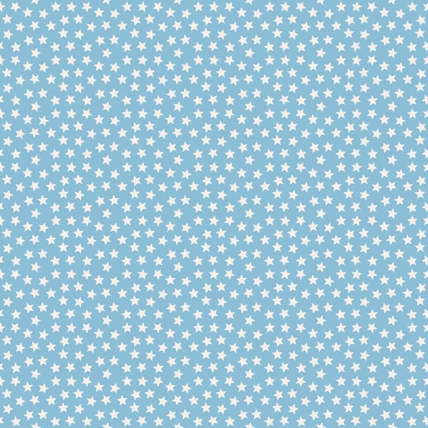 Reststück 91cmx112cm - Riley Blake "Lucky Star" hellblau