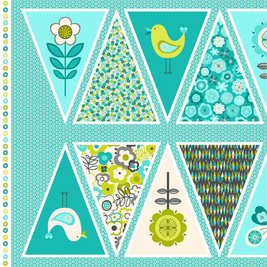 Makower - Lime Twist Bunting - Wimpelkette Panel