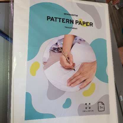 Schnittmusterpapier - transparent 5 Blatt á 1,50mx1m