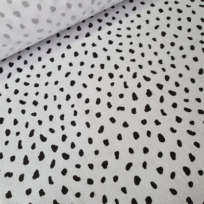 B-WARE Stück 74cmx155cm - MYO Design Light Canvas - Dotties - weiss-schwarz