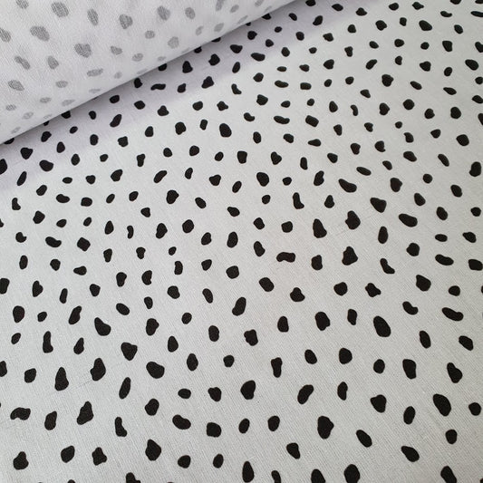 B-WARE Stück 74cmx155cm - MYO Design Light Canvas - Dotties - weiss-schwarz