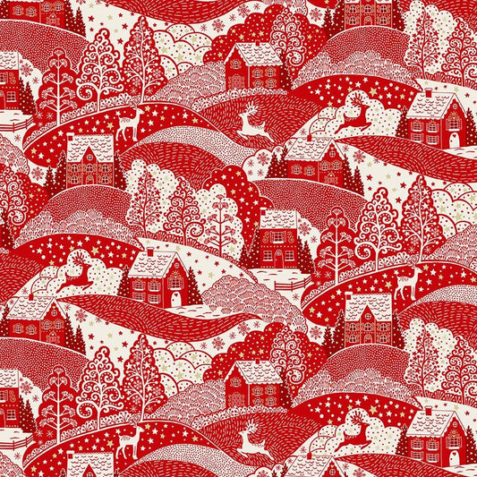 Makower - Scandi - Scenic - red