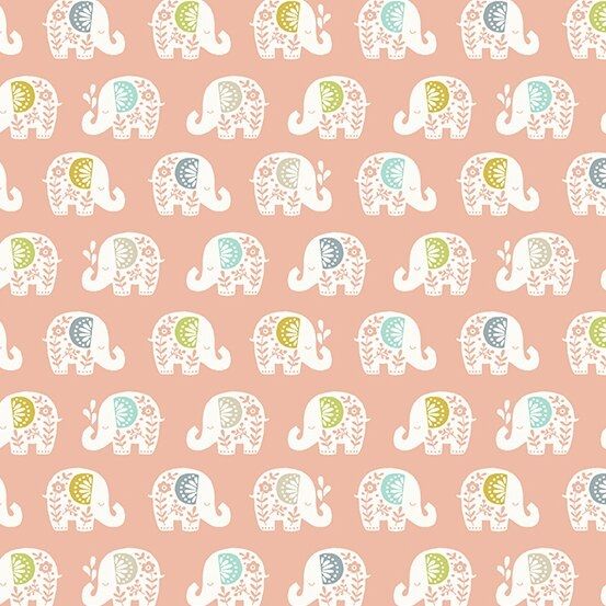 Makower - Baby Safari - Elephants pink