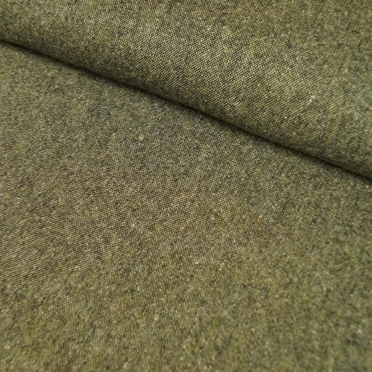 Reststück 104cmx145cm - Hilco Woll Tweed Cardiff in grün