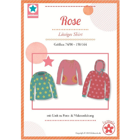 Rose Farbenmix Lässiges Shirt Schnittmuster